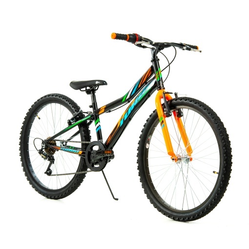 Bicicleta Copii DHS Turbo - 24 Inch, Negru-Portocaliu - Img 2