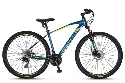 Bicicleta MTB-HT 27.5" UMIT Camaro 2D, cadru aluminiu 20", manete secventiale, frane disc, 21 viteze, albastru/lime