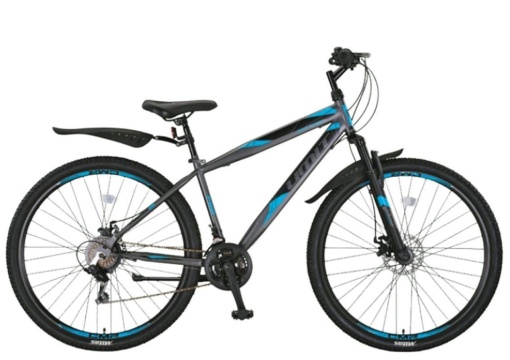 Bicicleta MTB-HT 27.5" UMIT Faster 2D, cadru otel 18", frane disc, 21 viteze, antracit/albastru