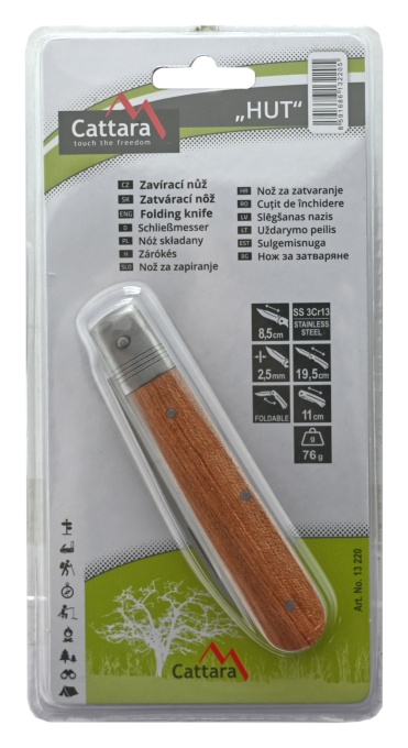 Briceag Cattara Hut plasele lemn, lama 8.5cm, 76g - TT13220 - Img 7