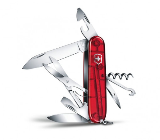 Briceag Victorinox Climber, rosu transparent - 1.3703.T ustensile