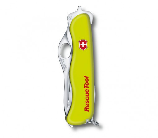 Briceag Victorinox RescueTool One Hand, galben fluorescent + teaca nylon - 0.8623.MWN inchis