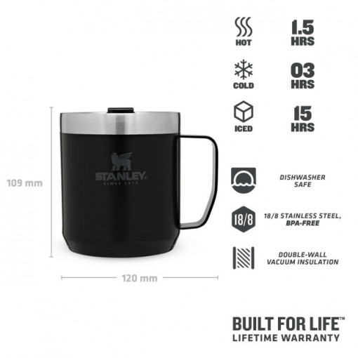 Cana termoizolanta Stanley The Legendary Camp Mug Matte Black Pebble  0.35 l - 10-09366-006 3