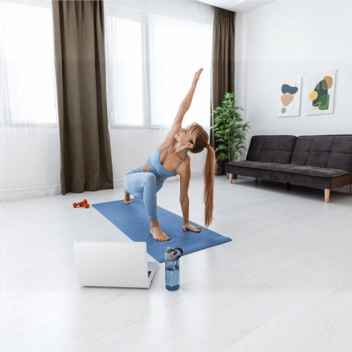 Covoras Yoga Exclusive - 100 X 60 X 1 Cm, Albastru - Img 4