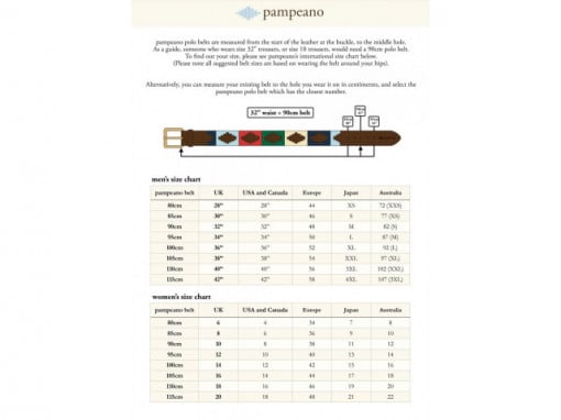 Curea din piele Pampeano Colegio 100 cm chart