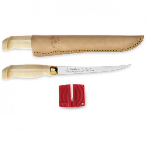 Cutit filetat+dispozitiv ascutire Martiini Finlander lama 15cm - R.M.620051BP