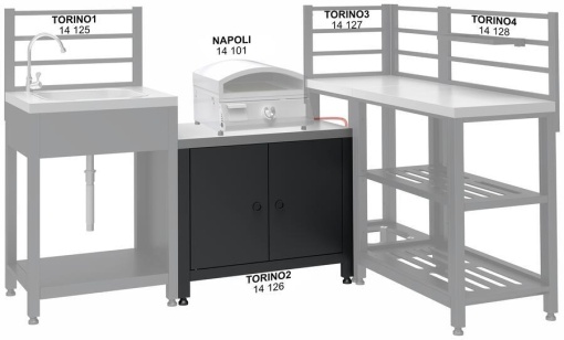 Dulap modular Torino 2 Cattara pentru bucatarie exterioara, suport de gratar, 80x47x69cm - TT14126 - Img 6