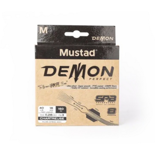 Fir Textil Mustad Demon 8 Braid Chartreuse 150m - Img 2