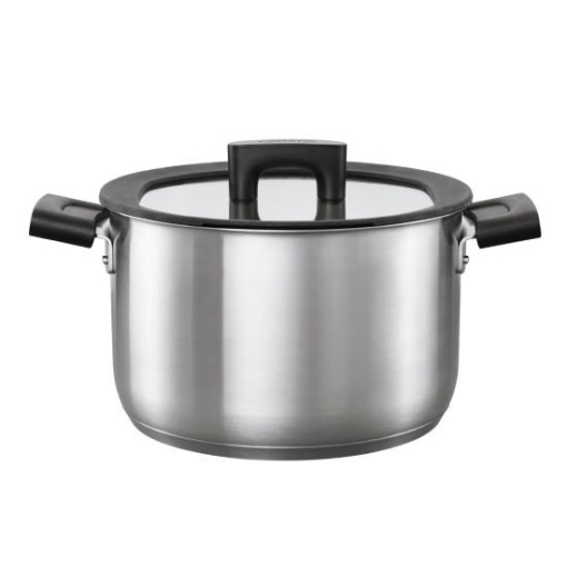 FISKARS Oala cu capac, din otel inoxidabil, fara acoperire antiaderenta, Fiskars Hard Face, 5 l, 22 cm - 1052241 - Img 2