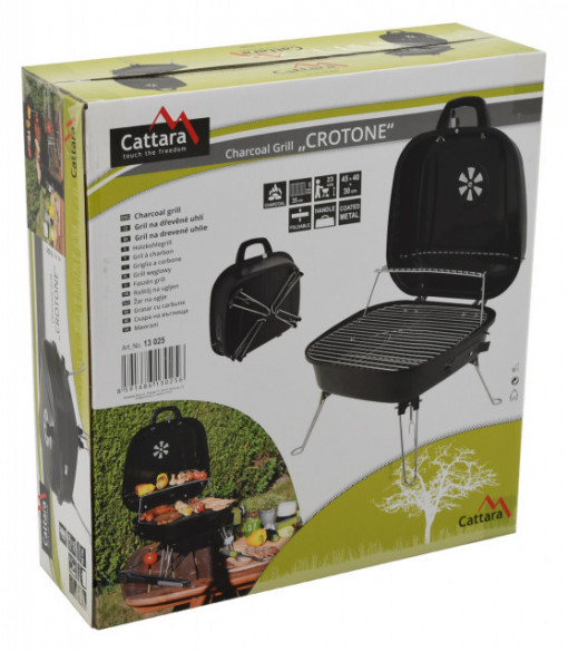 Gratar CROTONE Cattara din otel emailat pliabil 45 x 30 x 40 cm - TT13025 - Img 7