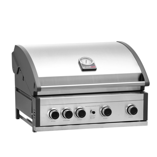 Gratar pe gaz cu 5 arzatoare 4 inox si 1 infrarosu, incastrabil, grile si plita fonta, Grandhall Pro Elite 4 - K04000383A - Img 3