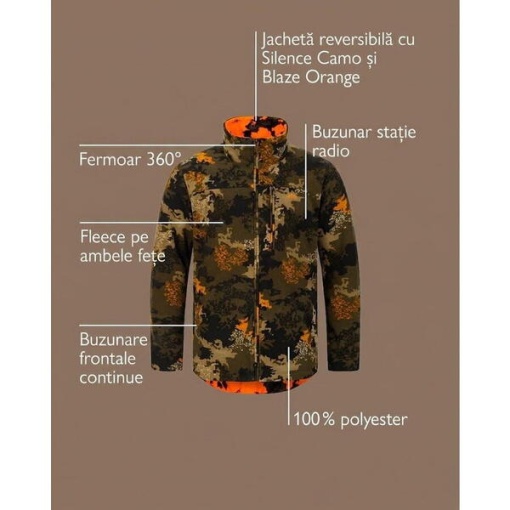 Jacheta Reversibila Blaser Silence Rotation Silence Camo-Blaze Orange - Img 8