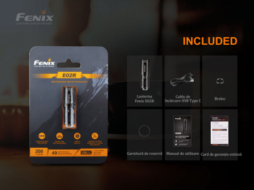 Lanterna EDC Fenix E02R - EDC - 200 lumeni - 49 metri 4
