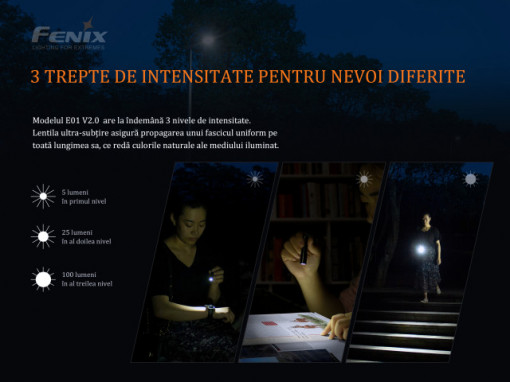 Lanterna Fenix E01 V2.0 - 100 Lumeni - 35 Metri - Albastru - ADV-427-005 4
