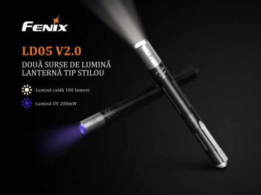 Lanterna Fenix LD05 V2.0 - Lanterna - 100 Lumeni - 54 Metri tipuri de led