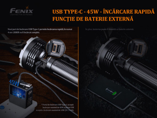 Lanterna profesionala Fenix LR80R - 18000 Lumeni - 1130 Metri - ADV-448-001 3