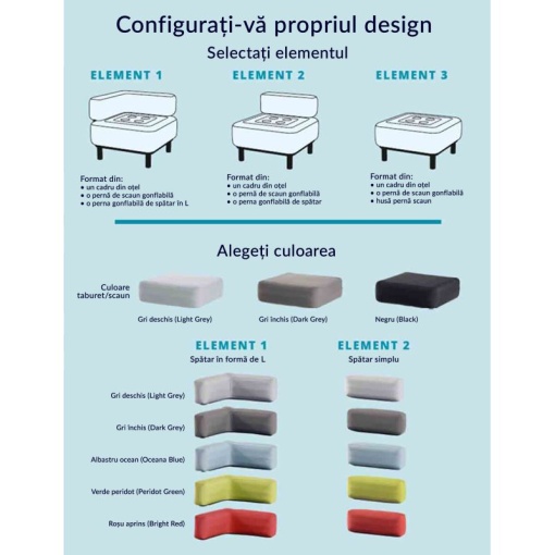 Mobilier gradina si terasa fotoliu tip taburet 81 x 81 x 42 cm One Bar Element 3 - ONEBAR103 - Img 8