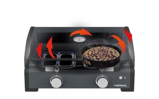 Plancha pe gaz Campingaz Onyx 2, 2 arzatoare, 6 kW, fonta emailata, aprindere electronica - 2218080 - Img 8