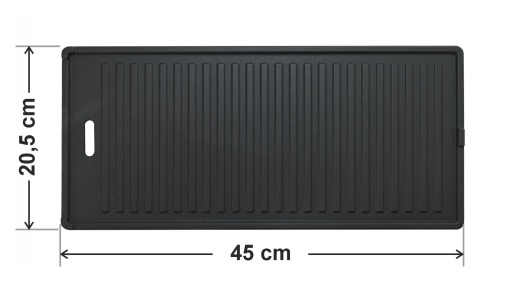 Plita din fonta cu doua fete neteda si striata Cattara ETAGE, 450x205mm - TT14075 - Img 3