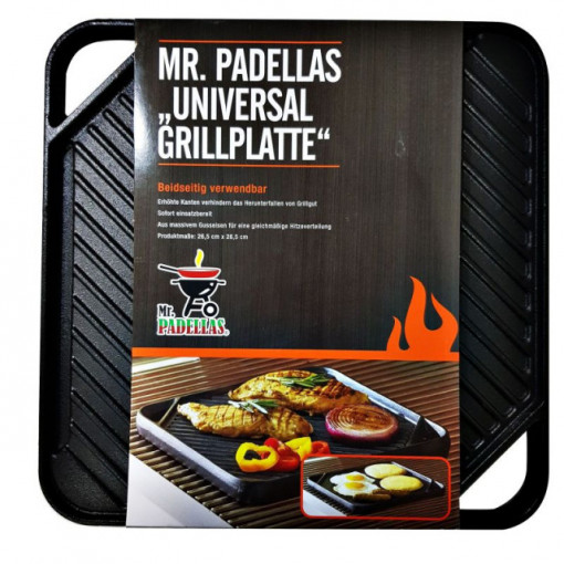 Plita universala din fonta cu 2 fete neteda si grill 26 x 26 cm Activa Mr. Padelllas - 20020 3