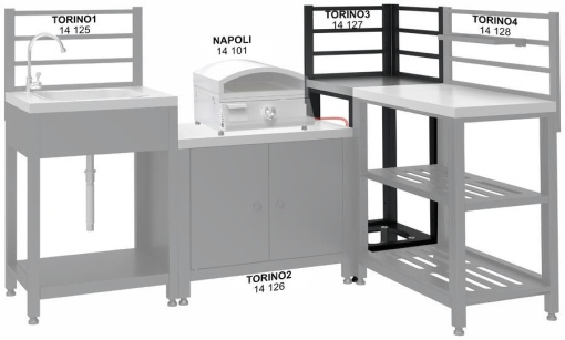 Raft modular de colt Torino 3 Cattara pentru bucatarie exterioara 47x47x123cm - TT14127 - Img 8