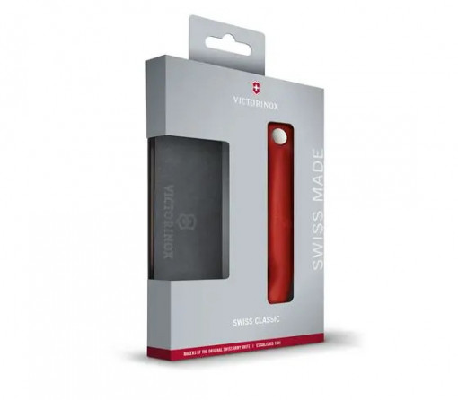 Set cutit bucatarie pliabil lama zimtata 11 cm, rosu si mini tocator Victorinox - 6.7191.F1 2