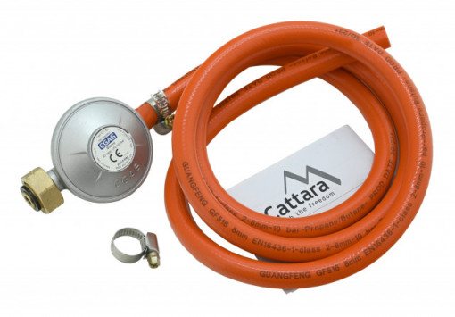 Set regulator de presiune + furtun 1.5m 30mBar Cattara TT13607 - Img 4