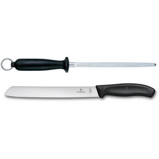 Set Victorinox pentru Bucatarie, 11 piese, suport lemn - 5.1153.11 ascutitor