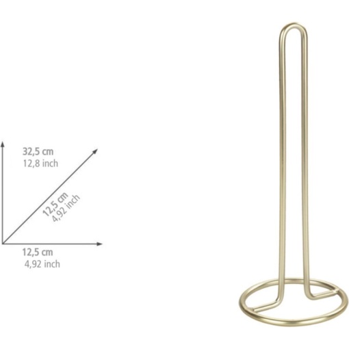 Suport prosoape de bucatarie Wenko Gina 32,5 cm inaltime diametru 12,5 cm auriu mat - 53249100 - Img 2