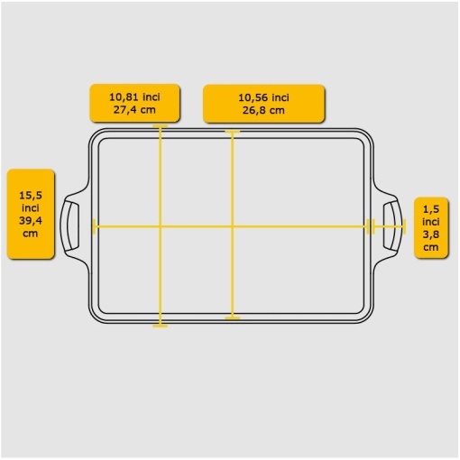 Tava pentru copt dreptunghiulara din fonta 39 x 27 cm Lodge - L-BW15BP - Img 11