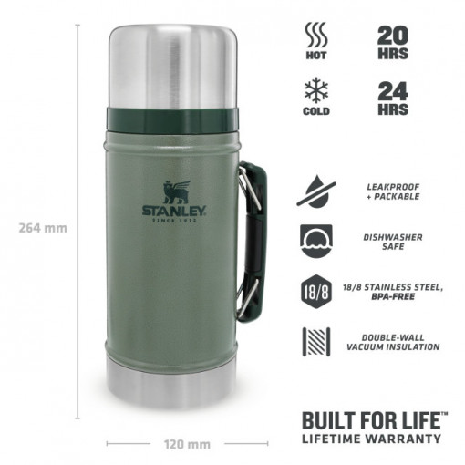Termos pentru mancare Stanley The Legendary Classic Food Jar Hammertone Green 0.94L - 10-07937-003 3