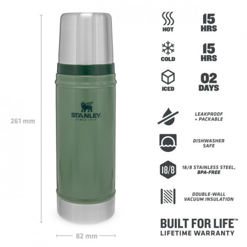 Termos The Legendary Classic Bottle XSmall Hammertone Green 0.47L - 10-01228-072 3
