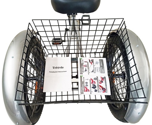 Tricicletă adulți BR Pro2025, 24", 7 viteze, frâne pe disc, cadru din oțel 15", gri - Img 6