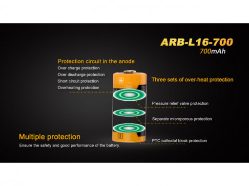 Acumulator Fenix 16340 - 700mAh - ARB-L 16-700 3