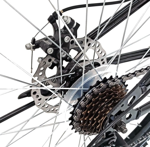 Bicicleta BR STORM 24", 21 viteze, frane pe disc, cadru otel 14", manete secventiale, negru/verde - Img 4