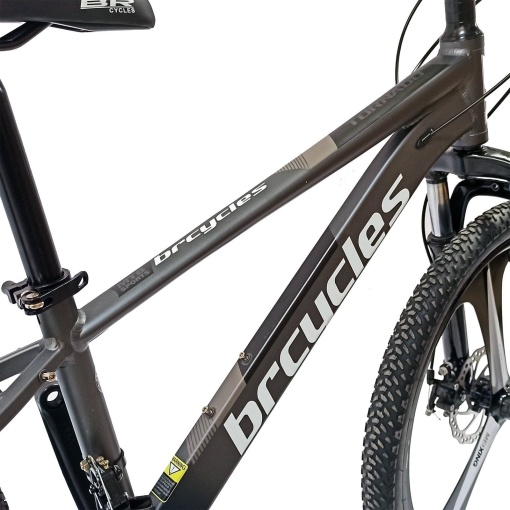 Bicicleta BR Tornado 24", 21 viteze, frane pe disc, cadru din aluminiu 13", manete secventiale, gri - Img 2