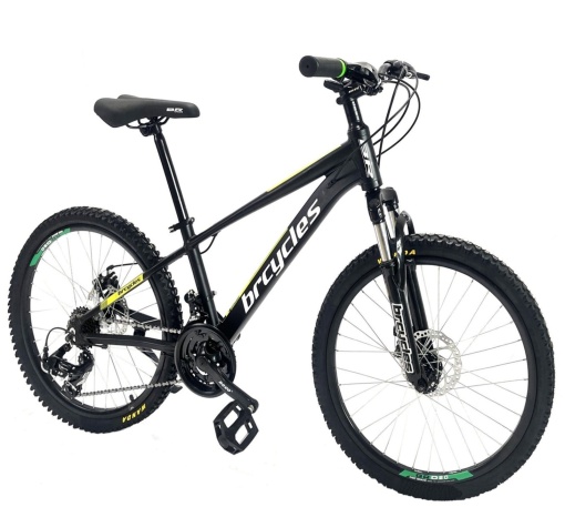 Bicicleta BR Tornado 24", 21 viteze, frane pe disc, cadru din aluminiu 13", manete secventiale, negru - Img 2