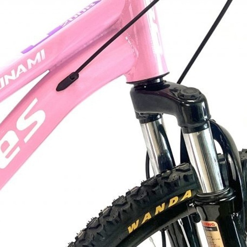 Bicicleta BR Tornado ProMG 24", jante MAGNEZIU, 21 viteze, frane pe disc, cadru din aluminiu 13", manete secventiale, roz - Img 3