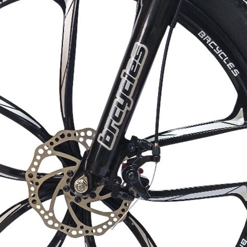 Bicicleta BR Tornado ProMG 26", jante MAGNEZIU, 21 viteze, frane pe disc, cadru din aluminiu 13.5", manete secventiale, maro - Img 5