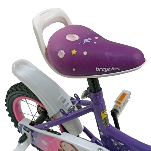 Bicicletă copii BR Linda Kids 12", cadru oțel, mov, varsta 2 - 4 ani - Img 6