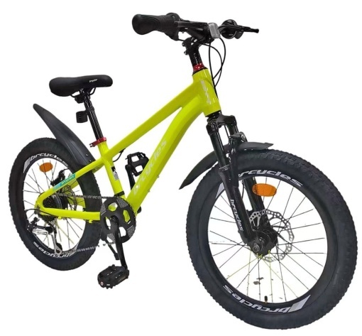 Bicicleta copii BR Tornado 20", cadru aluminiu 12", manete revoshift, frane disc, 7 viteze, galben, varsta 7-10 ani - Img 2
