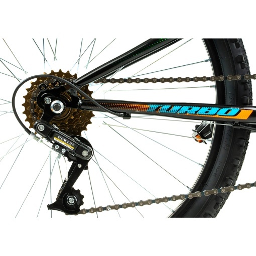 Bicicleta Copii DHS Turbo - 24 Inch, Negru-Portocaliu - Img 5