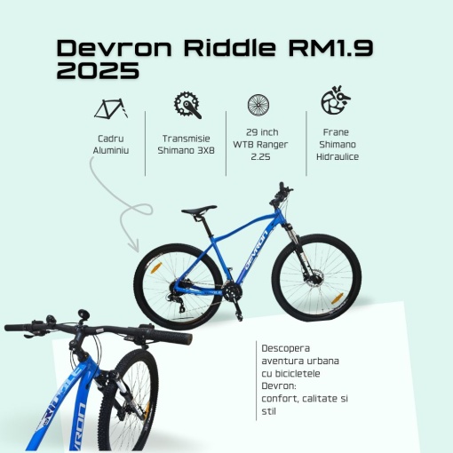 Bicicleta Mtb Devron Riddle RM1.9 2025 - 29 Inch, L, Albastru - Img 3