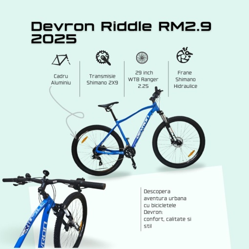 Bicicleta Mtb Devron Riddle RM2.9 2025 - 29 Inch, L, Albastru - Img 3