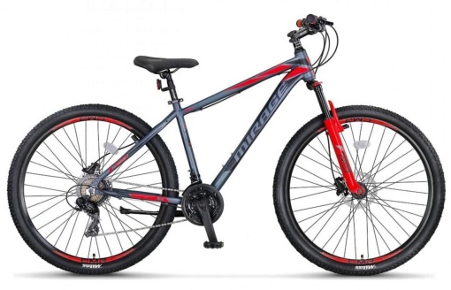Bicicleta MTB-HT 29" UMIT Mirage HYD, cadru aluminiu 20", frane hidraulice, 21 viteze, antracit/rosu