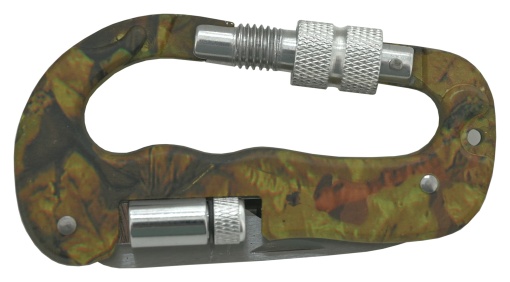 Carabiniera multifunctionala din aluminiu Cattara 3 in 1, cutit, cutit serat, lanterna, camuflaj - TT13218 - Img 3