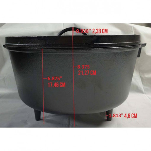 Ceaun din fonta cu capac - cuptor olandez Lodge 30,2 cm 5,7 litri - L-12CO3 3