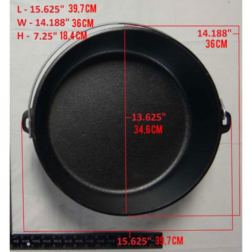 Ceaun din fonta cu capac - cuptor olandez Lodge 36 cm 9,5 litri 3