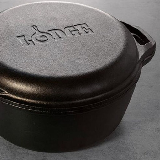 Ceaun din fonta cu capac tip tigaie grill - cuptor olandez Lodge Chef Collection 30,5 cm 5,6 litri - L-C6DD - Img 6