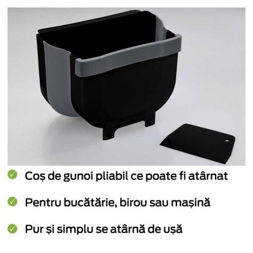 Cos de gunoi pentru usa Fago 5 litri Wenko Black Outdoor Kitchen - 55028100 - Img 2